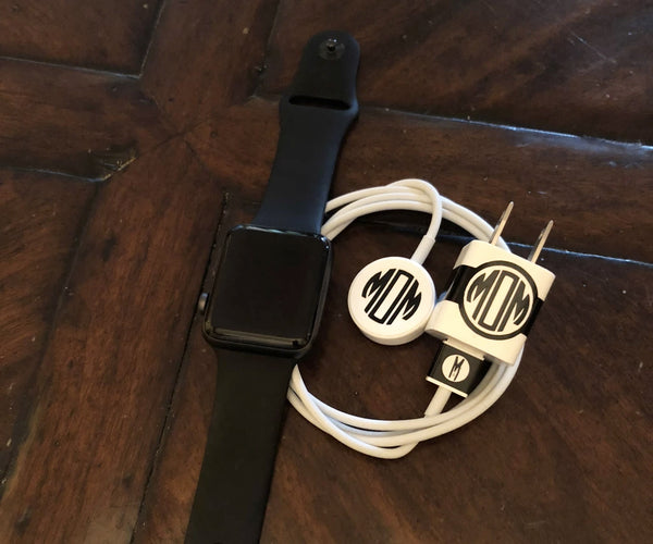Apple Watch Charger & Cord Monogram Decal