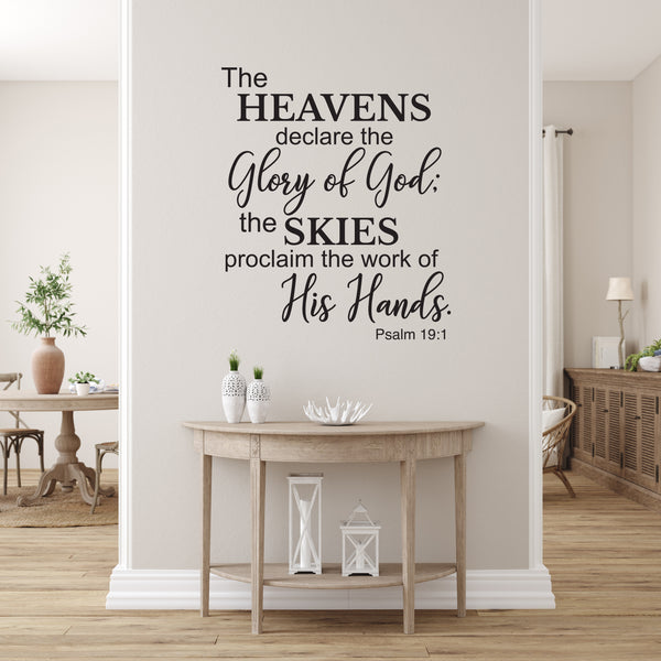 Psalm 19:1 Vinyl Wall Decal - The Heavens Declare the Glory of God