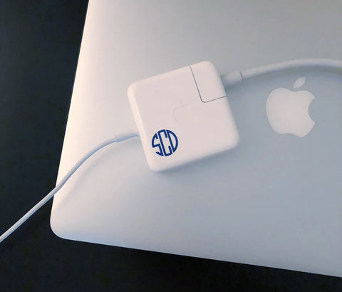 MacBook Charger & Cord Monogram Decal